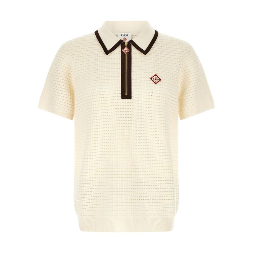 Casablanca White Wool Polo Men's Shirt